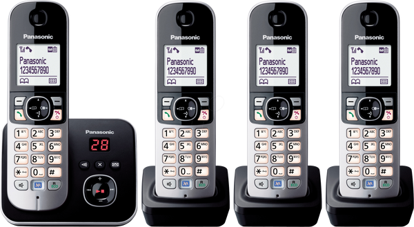 DECT-телефон з автовідповідачем, чотири трубки