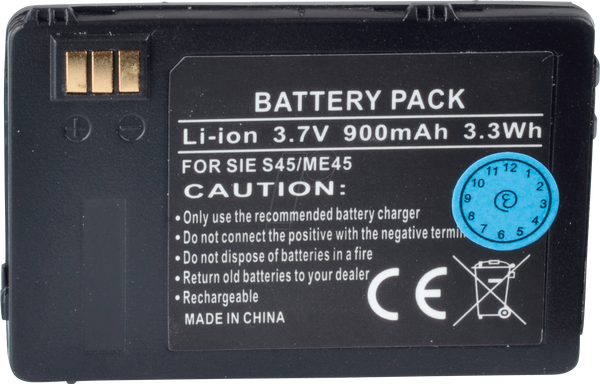Сменная батарея для Siemens, ME45 / S45 / S45i, Li-Ion, 900