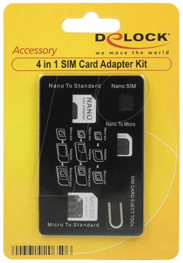 Комплект адаптерів для SIM-карт Delock 4 в 1