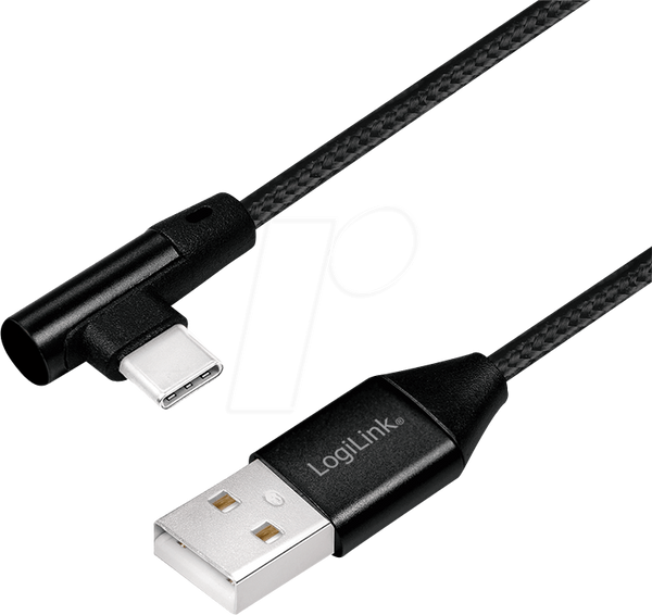 Зарядний кабель Syncand, USB-A -> C, 0,3 м, кутовий, бавовняний, чорний