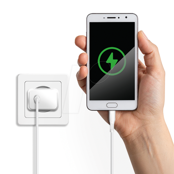 Зарядний кабель Syncand, USB-C > Micro B, 3,0 м, білий