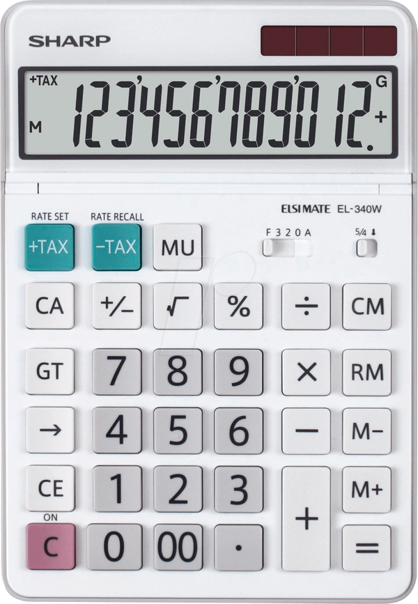 Настільний калькулятор SHARP EL-340W, білий