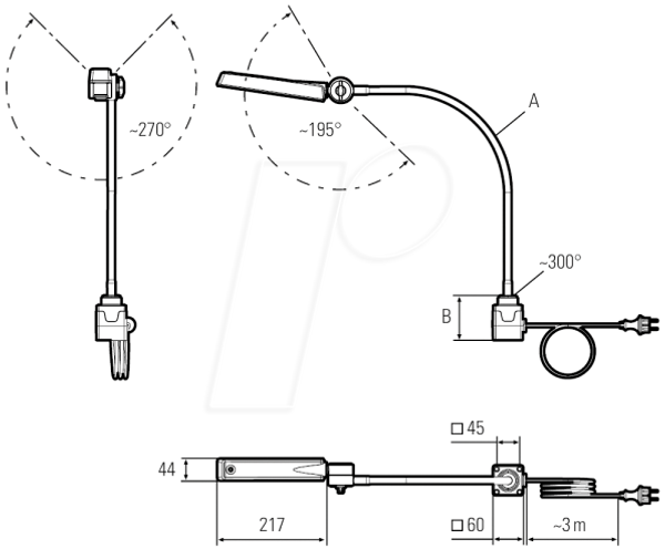 Світильник Flexarm CENALED FLOOD Flexarm AC, 9 Вт, 1260 лм, 5700