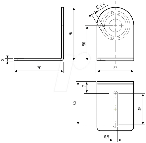 TUBELED_70 EVO, кронштейн для світла, 1 пара