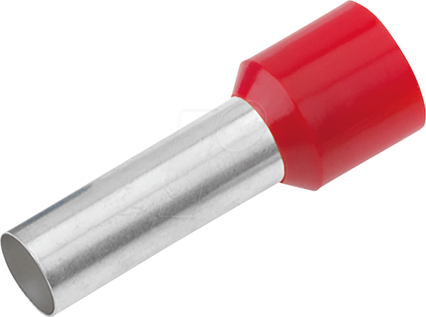 Aderendhülse isoliert 1,0 mm²/12 mm, verzinnt, rot, 100er Pack