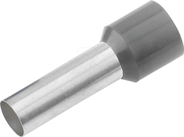 Aderendhülse isoliert 4,0 mm²/18 mm, verzinnt, grau, 100er Pack