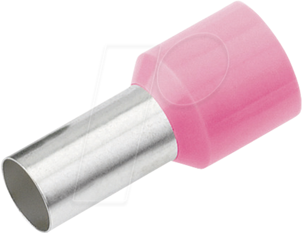 Aderendhülse isoliert 0,34 mm²/8 mm, verzinnt, rosa, 100er Pack