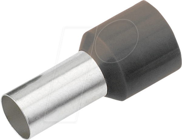 Aderendhülse isoliert 1,5 mm²/6 mm, verzinnt, schwarz, 100er Pac