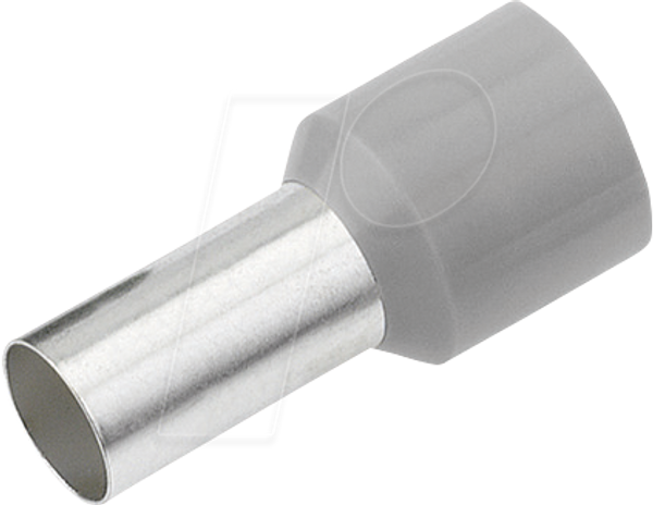 Aderendhülse isoliert 2,5 mm²/12 mm, verzinnt, grau, 100er Pack