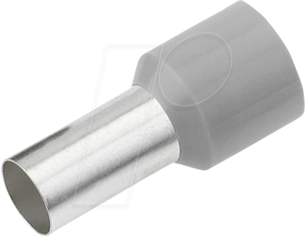 Aderendhülse isoliert 2,5 mm²/18 mm, verzinnt, grau, 100er Pack