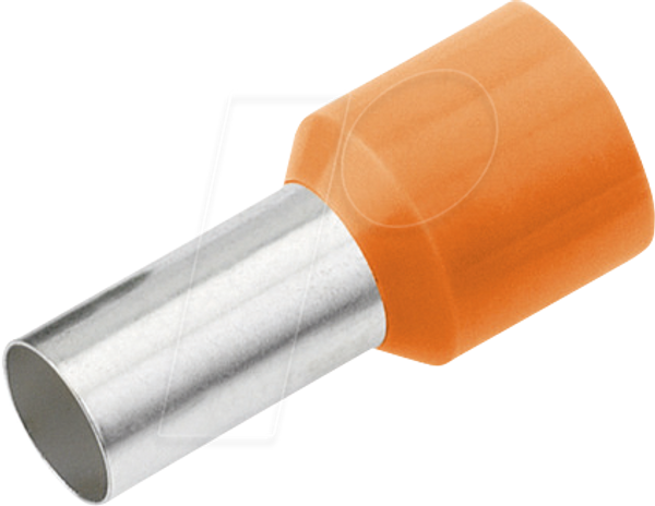Aderendhülse isoliert 0,5 mm²/10 mm, verzinnt, оранжевий, 100er Pac