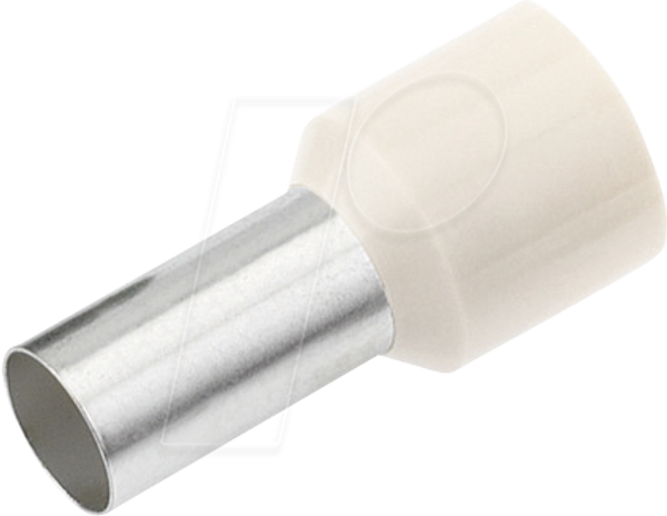 Aderendhülse isoliert 0,75 mm²/12 mm, verzinnt, weiß, 100er Pack