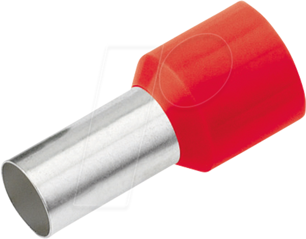Aderendhülse isoliert 1,5 mm²/12 mm, verzinnt, rot, 100er Pack