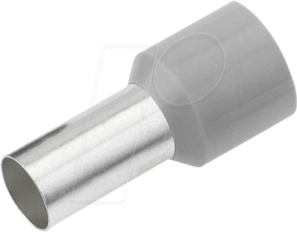 Aderendhülse isoliert 4,0 mm²/12 mm, verzinnt, grau, 100er Pack