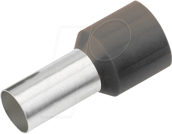 Aderendhülse isoliert 6,0 mm²/12 mm, verzinnt, schwarz, 100er Pa