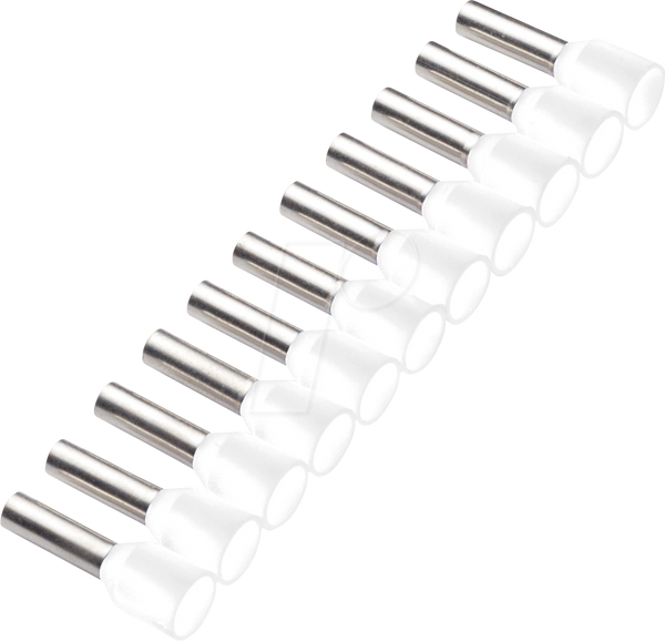 Aderendhülse Bandware 0,5mm²x8mm, weiß Riegel 50Stk. , Фарбрейхе