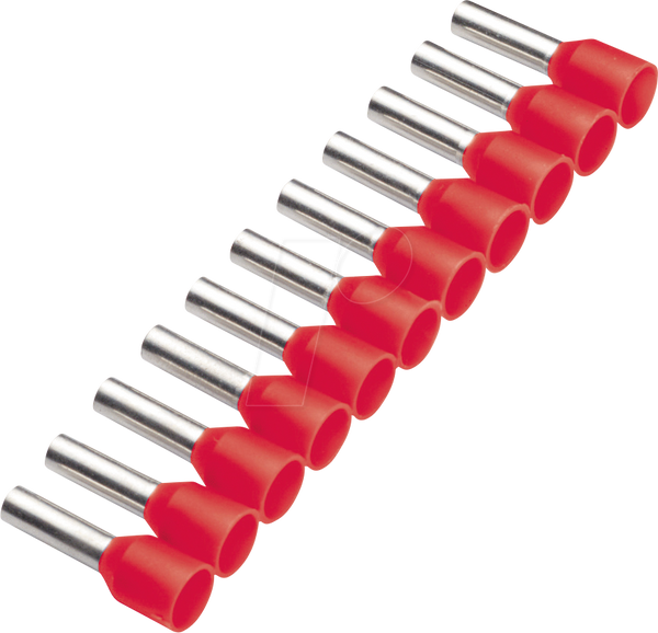 Aderendhülse Bandware 1mm²x8mm, rot Riegel 50Stk. , Фарбрейхе Д.І