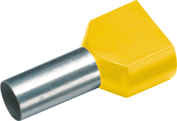Twin-Aderendhülse isoliert 2x6,0 mm²/14 mm, gelb, 100er Pack