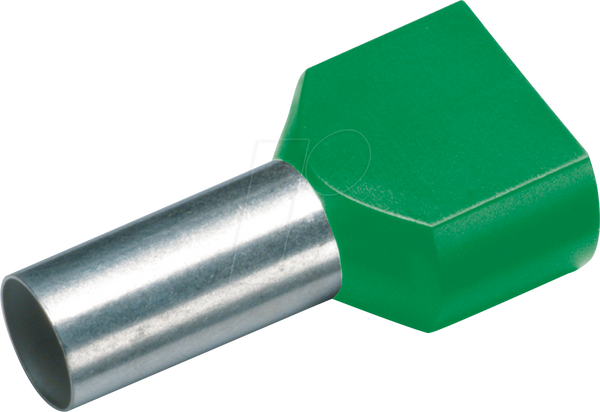 Twin-Aderendhülse izoliert 2x6,0 mm²/14 mm, grün, 100er Pack