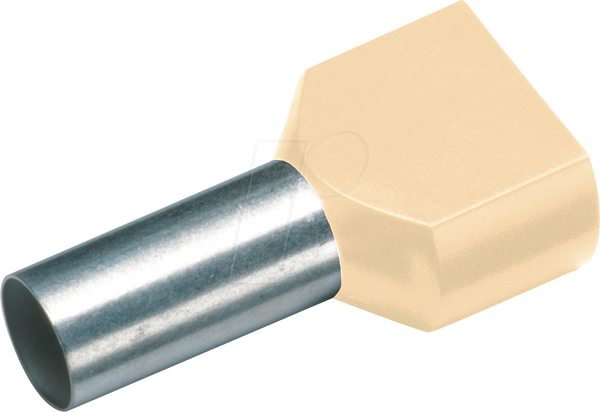 Twin-Aderendhülse ізольований 2x10,0 mm²/14 mm, elfenbein, 100er Pa
