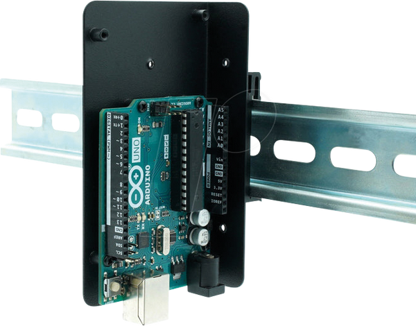 Кронштейн для монтажної рейки Top-Hat, Arduino, сталь, чорний