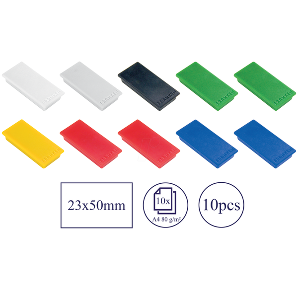 Магніти, 23x50 мм, різні кольори, 10 штук