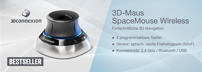 3D-Maus (Mouse), Funk/Bluetooth, SpaceMouse Wireless
